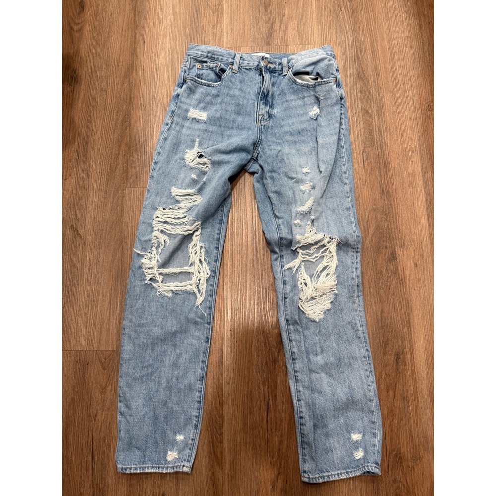 Pistola Women Distressed High Rise Straight Leg Jeans Light Wash P6626KEE-ROB 28